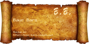 Baur Bars névjegykártya